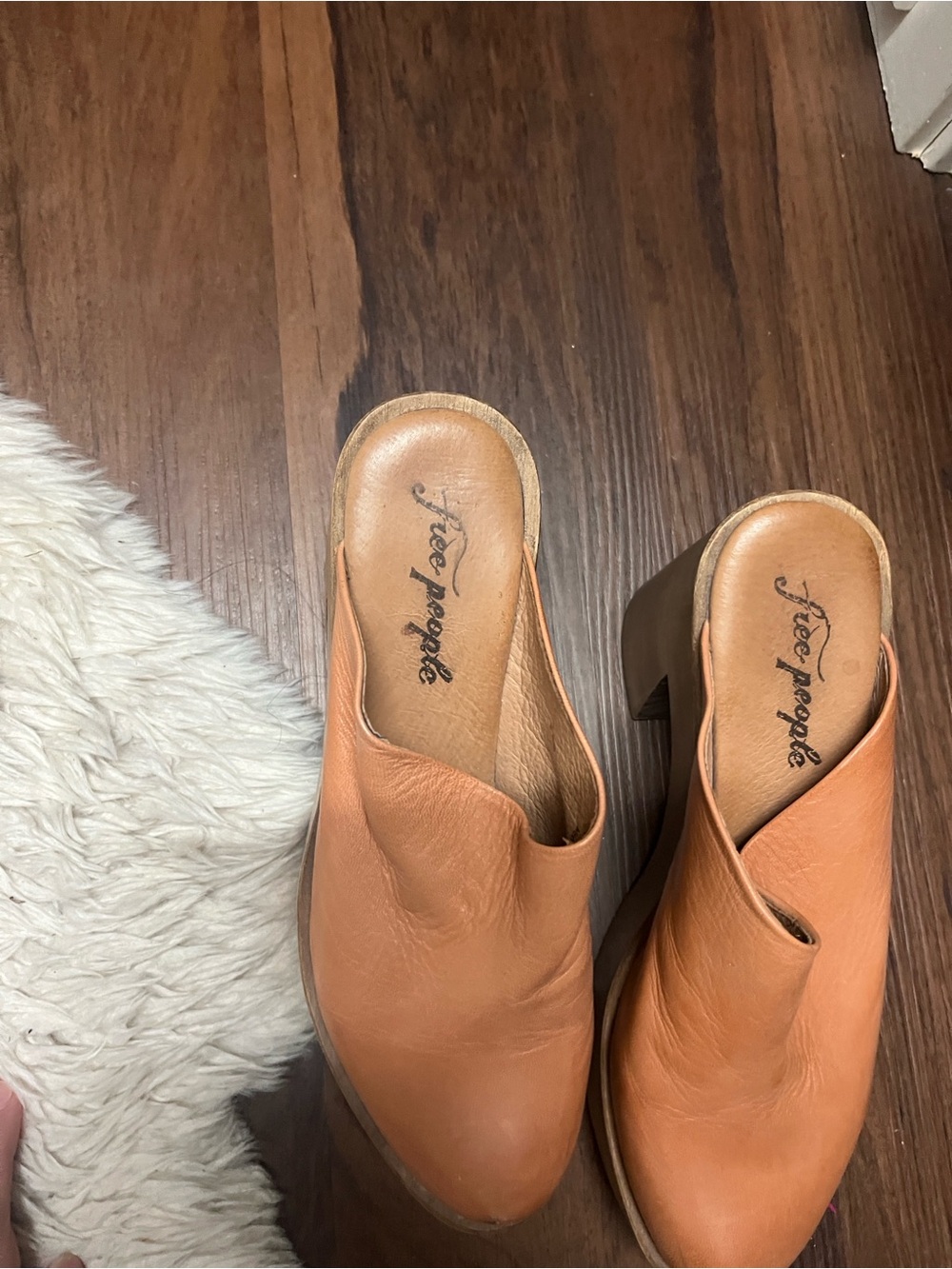 Free People Cognac Leather Platform Mule Clogs - Picture 3 of 4